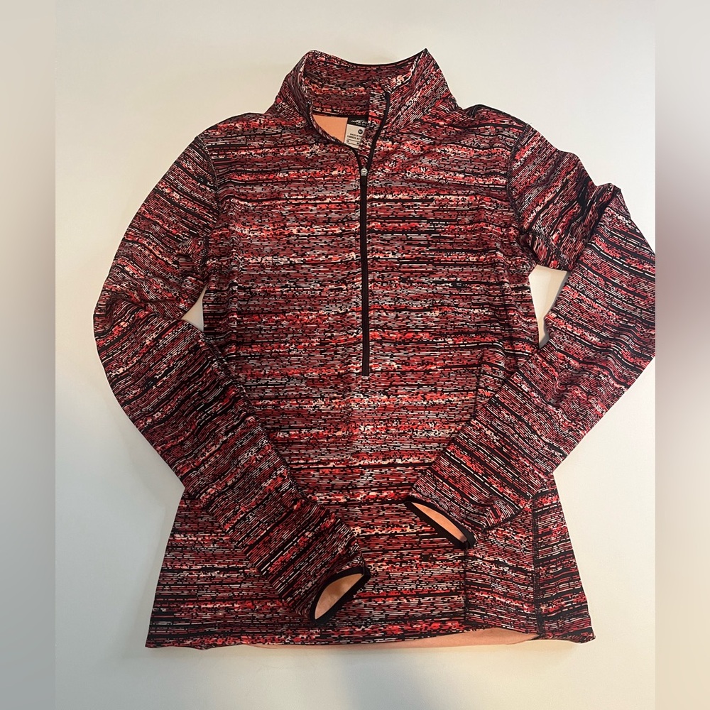 Nike Pro Combat Pullover 3/4 Zip Orange/Pink/Black Medium